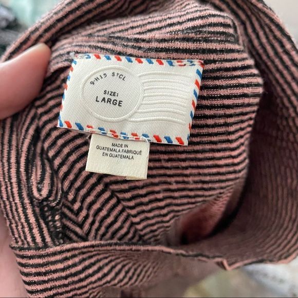 Anthropologie Postmark • Striped Ribbed Long Sleeve Turtleneck Top - Picture 9 of 9